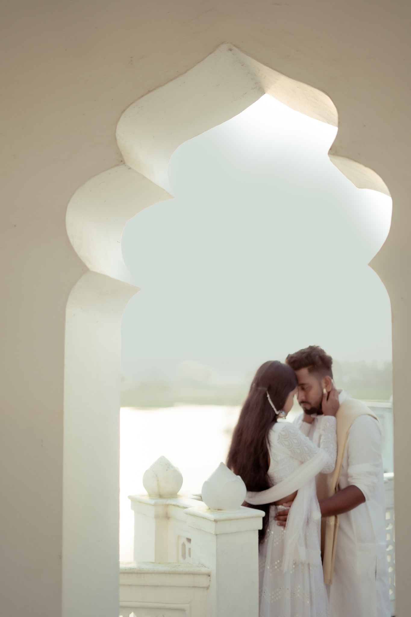 Pre-wedding couple shoot in golden light